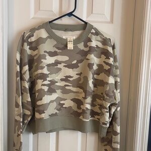 Aerie Camouflage Cropped Sweatshirt